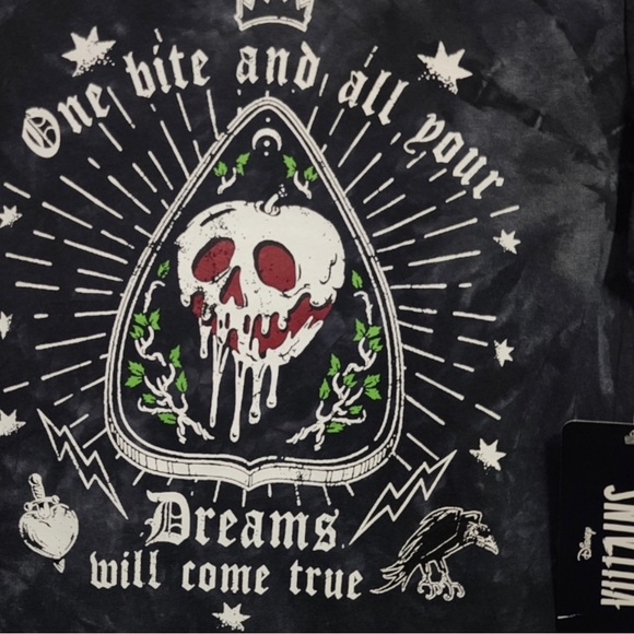 Disney Snow White And The Seven Dwarfs Poison Apple Acid Wash T-Shirt Dress - Picture 4 of 6